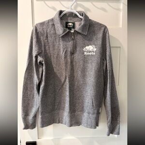 Roots Heather Gray 1/4 Zip-Up Sweater